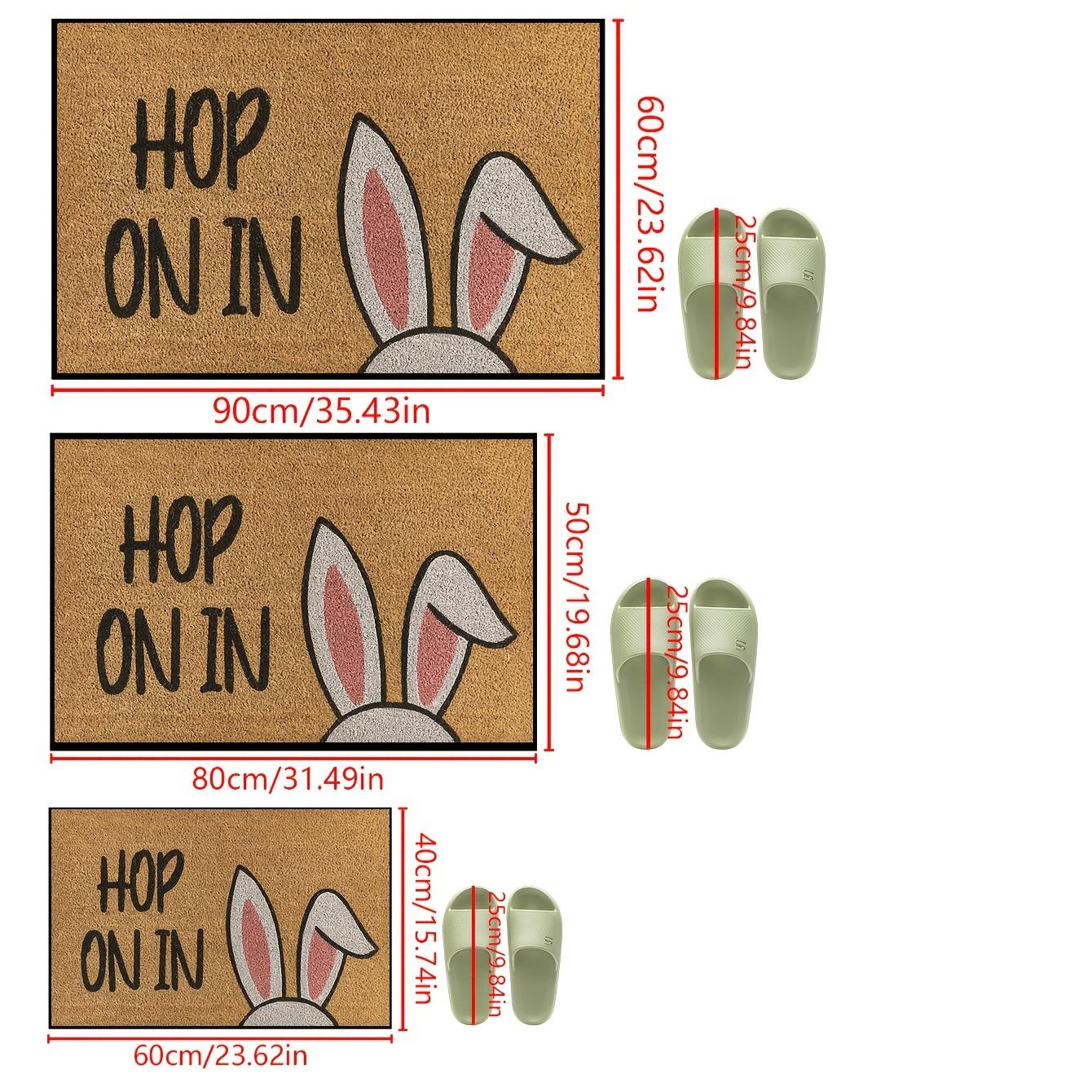 

VIKAMA Easter Bunny HOP ON IN Patterned Doormat A Rustic Style Indoor And Outdoor Rug For Bedroom Carpet For Living Room Home D 40X60CM (1.3X2FT