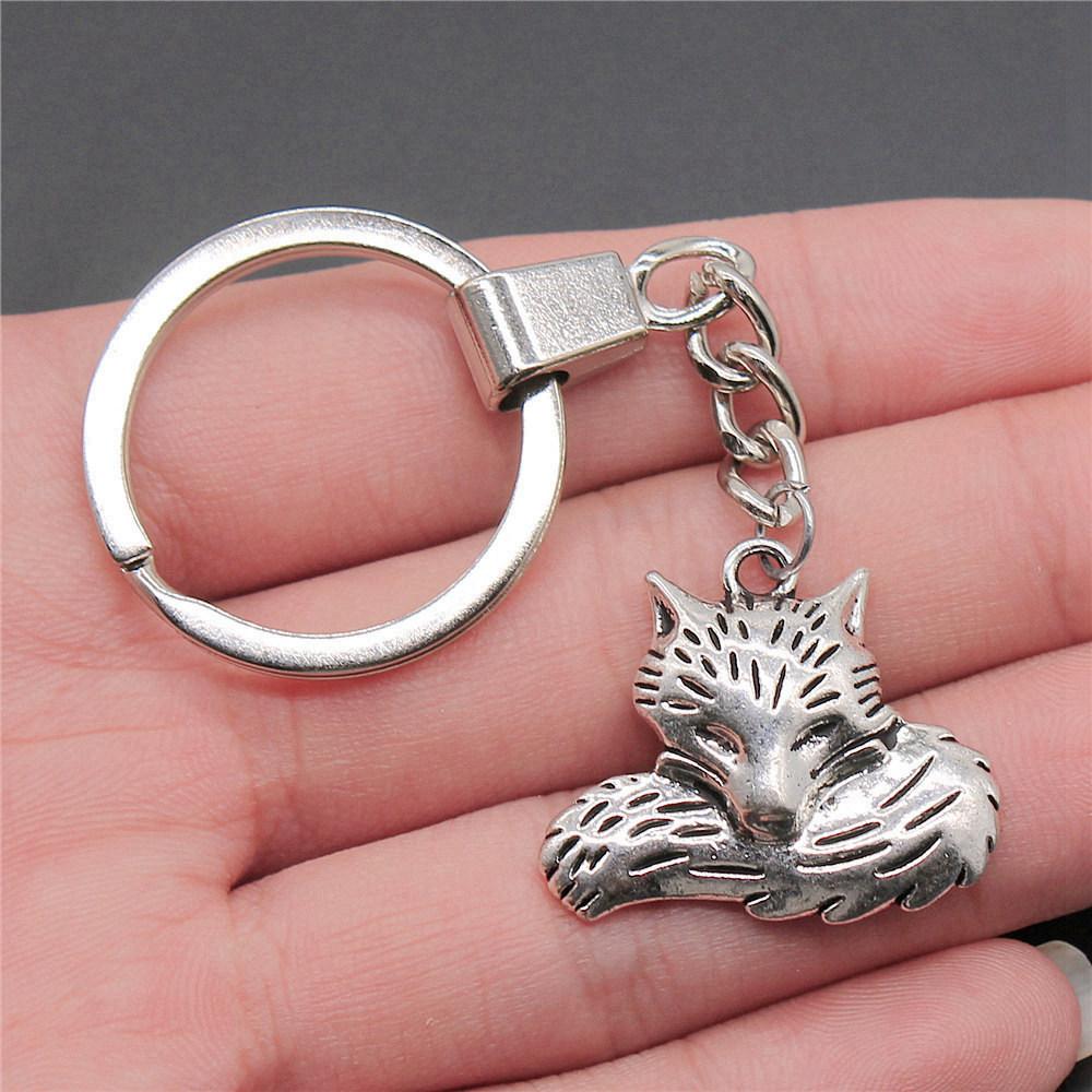 Dinosaur Animal Prehistoric Creature Pendant Antique Bronze Metal Keychain with 30mm Ring for Women High Quality