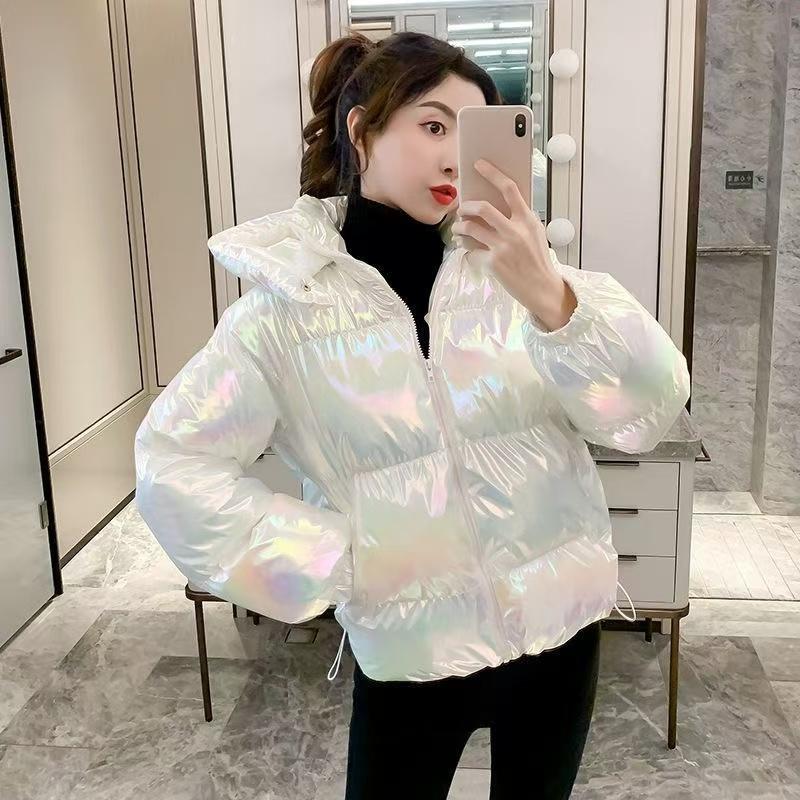 High Quality Fashion Autumn Winter Women Loose Parkas Female Thickening Warm Hooded Cotton Padded Korean Style White Jacket Coat