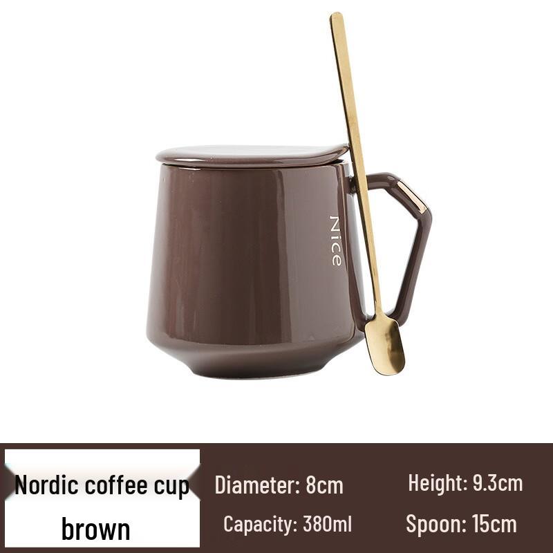 Duoli Laser Engraved Ceramic Mug with Lid & Spoon