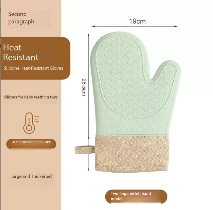 Single Heat-Resistant Glove Thickened Silicone Kitchen Oven Baking Glove High-Temperature Microwave-Safe Glove