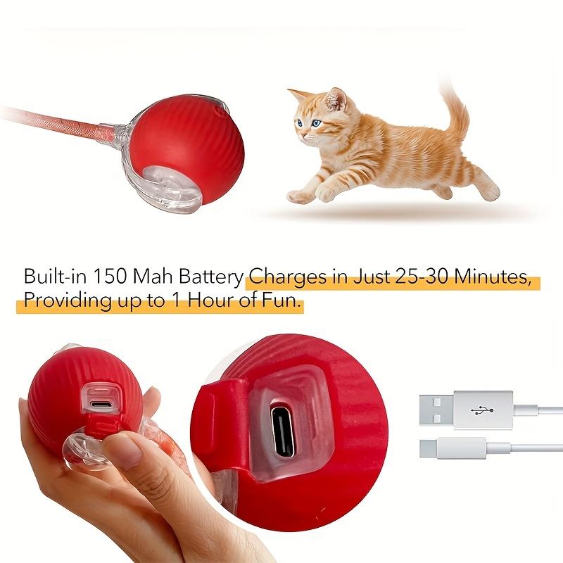 Smart Interactive Cat Toy Ball with Rope - Durable Silicone Self-Playing Pet Toy for Indoor Cats