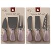 Stainless Steel Titanium-Plated Cheese Knife Set - Includes Cheese Knife, Fork, and Spatula.