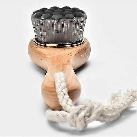 Facial Brush Soft Natural Bristle Exfoliating Skin Cleansing Cleanser With Wooden Handle