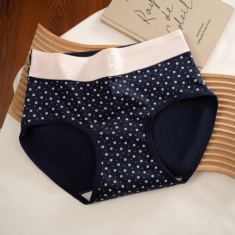 Women s 100% Cotton Polka Dot Mid-Rise Antibacterial Breathable Panties, 60-Pack M (40-50 kg)