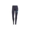 Adidas Letter Logo Print Slim Fit Workout Pants Women Pants Blue HD9774