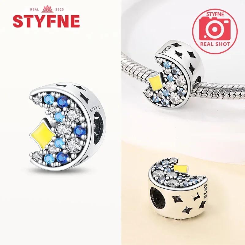

Copper Metal Moon Dangle Charm Bead Components Shiny Star Zircon Tree of Life Bead Components Do It Yourself Authentic Original Bracelet High Quality