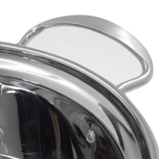 16 cm Edelstahl-Induktionsherd, Mini-Suppenkocher aus Stahl mit Universaltopf mit 2 Griffen