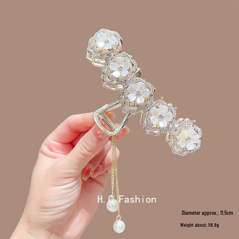 Lily of the Valley Floral Tassel Hair Claw - Ancient Style Women's Accessory