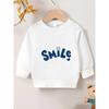 Baby Girl Comfortable Soft "Smile" Crew Neck Sweatshirt | Long Sleeve, Geometric-pattern, Spring Season, Cute Style