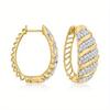 Women's Exquisite Golden Plated Sparking Synthetic Zircon Hoop Earrings Elegant Banquet Perfect Jewelry Accessories Gift