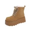 Muffin thick-soled small man heightening Martin boots women's shoes autumn and winter lace-up round head short boots