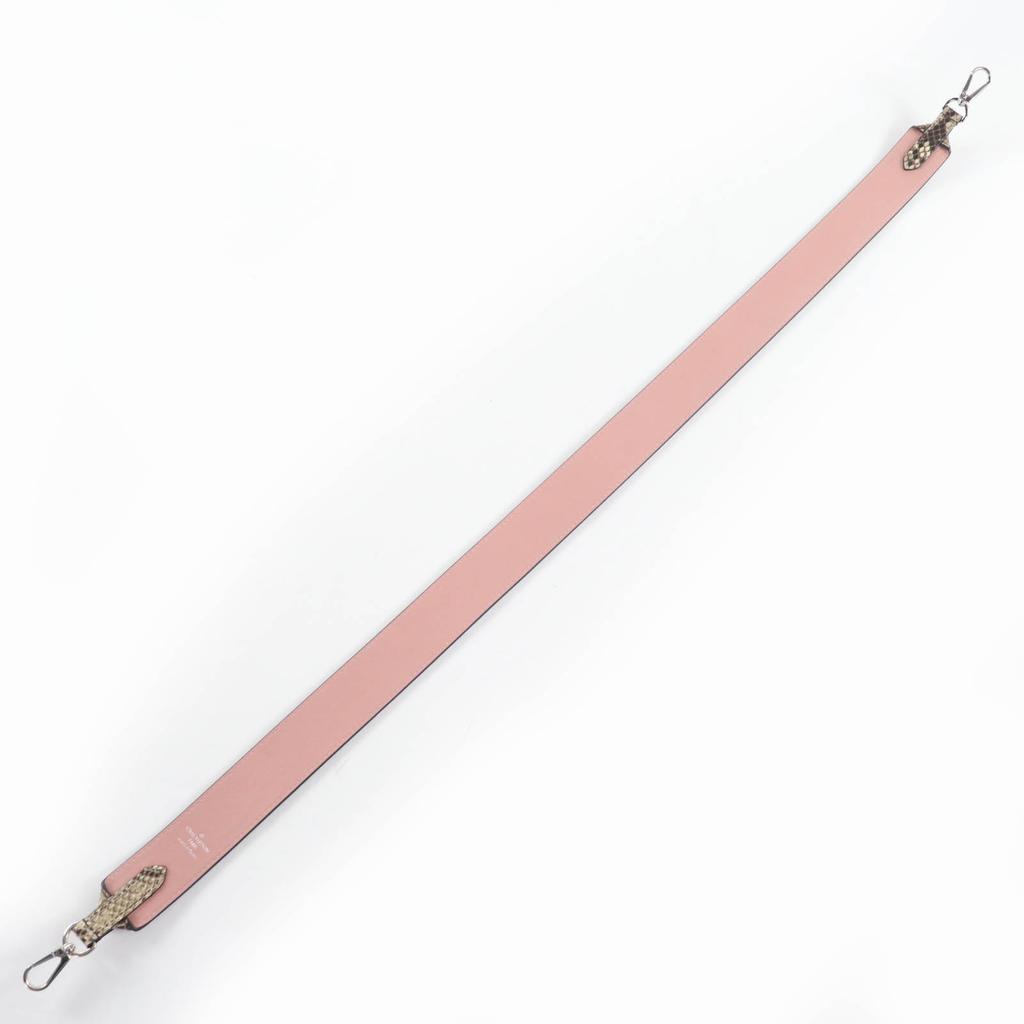 Excellent LOUIS VUITTON Shoulder strap Python leather Brown pink Women J02293 Used