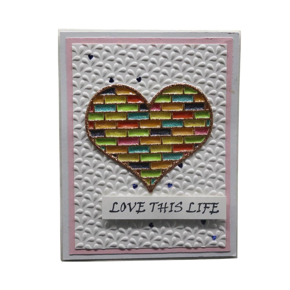 Love Frame Wall Background Metal Silvery Stencil Embossing Cutting Dies For Diy Scrapbooking Paper Album Cards Making