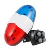 Bicycle Police Siren 4 Sounds Melody Bicycle Power Horn Siren Bell 6-LED Strobe Blue and Red Bicycle Safety Light for Kids Bike