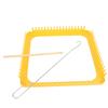Weaving Loom Kit Yellow Metal 18 Teeth Square Weaving Frame for Tapestries Scarves Hats