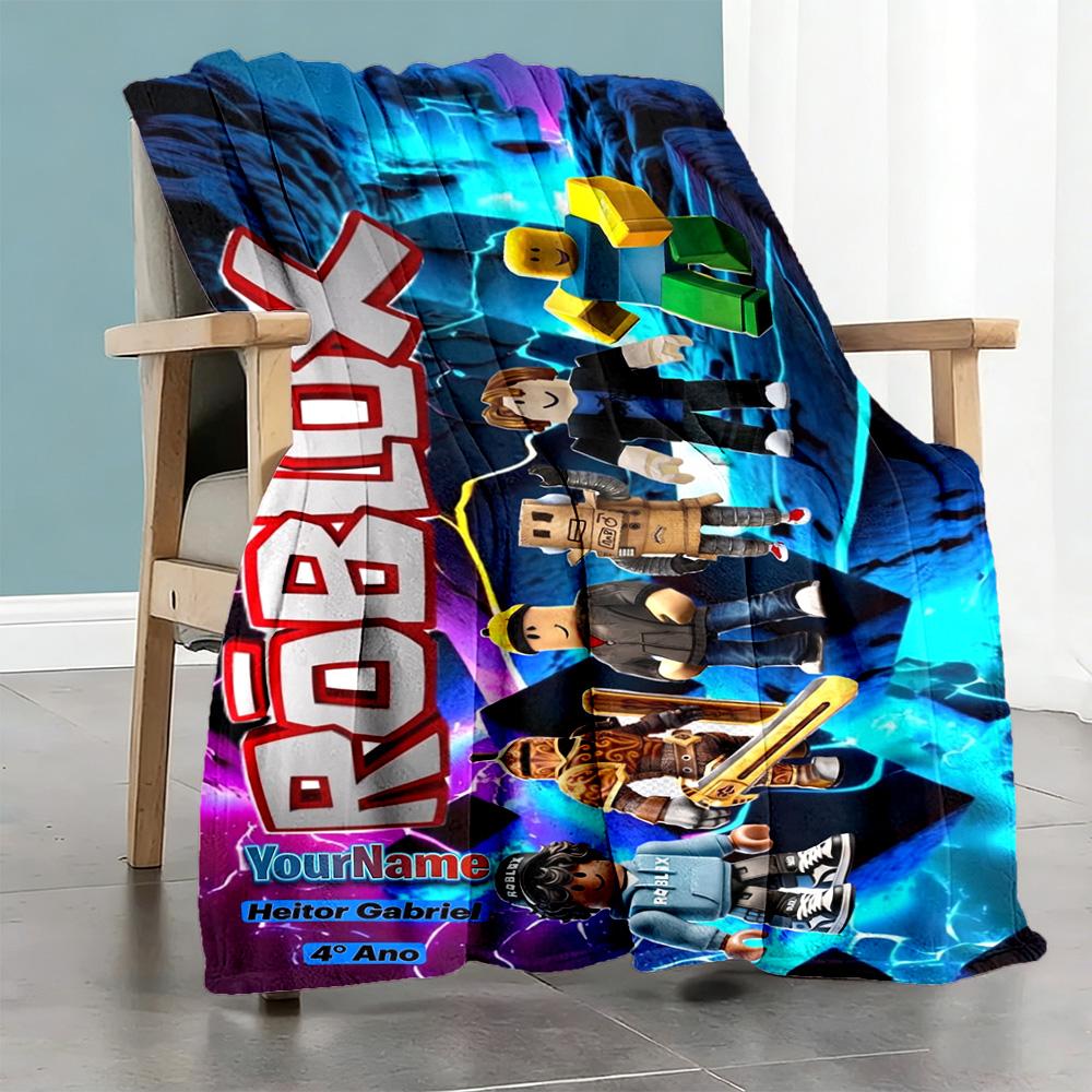 Roblox 117 Customize Your Name Blanket Multi-purpose Customizable Blanket Durable Comfort Great for Living Room Office Seaside Picnics