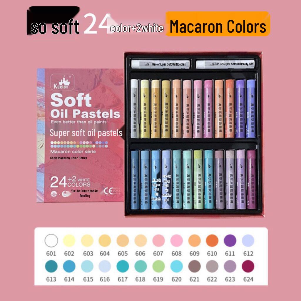 Gaole Super Soft Oil Pastels - Full Set (24/48 Colors), Classic Macaron for Kids, DIY Heavy Color Sticks