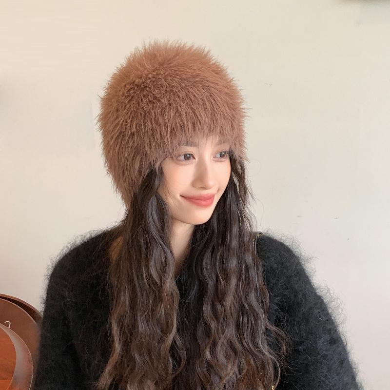 Autumn Winter Velvet Hat Women's Outdoor Coldproof Warm Ear Protection Cap Knitted Hat