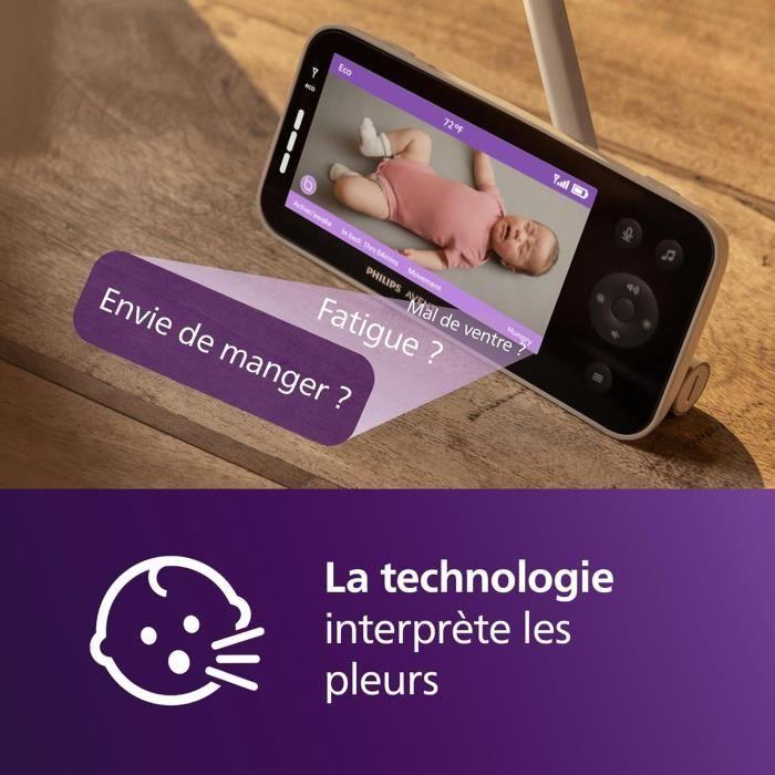 Philips avent babyphone vidéo connecté hd,moniteur avent le plus avancé à ce jour,suivi ia du sommeil et de la respiration,applic