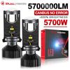 H4 LED Projector Lens Headlight Car Bulb 6000K Canbus 5700W High Low Beam Light Turbo High Power Mini Auto/Moto Lamp Mini Lens