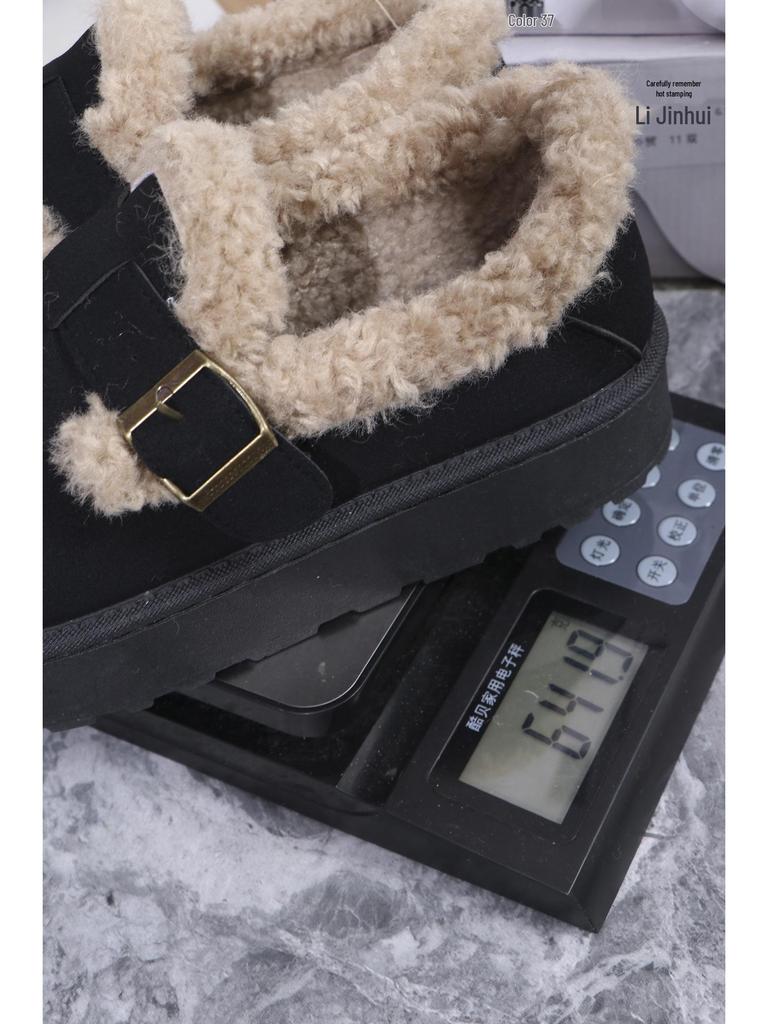Women's Retro Snow Boots Fleece-lined Moccasins, 2025 Thick-soled Slip-on Winter Shoes.