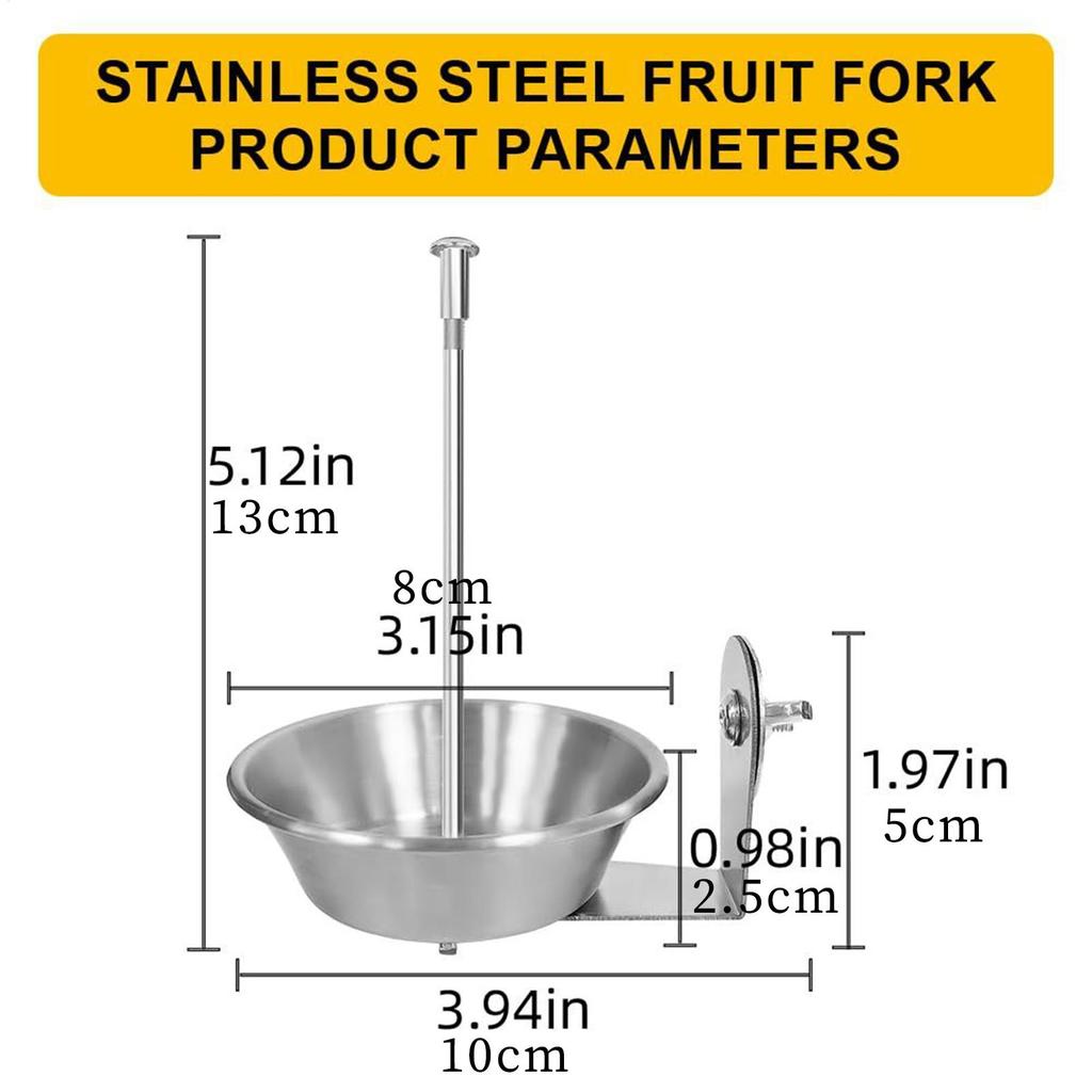 Bird Bowls For Cage No Clutter Fruit Dispenser Stainless Parrot Feeder For Cockatiel Finch Pet Crate Pole Outside Backyard