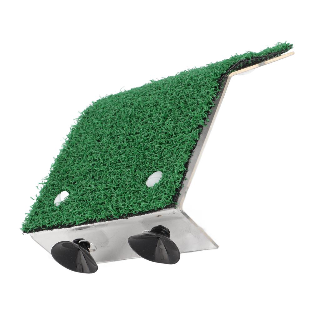 Small Turtle Basking Platform Simulation Grass Turtle Ladder Resting Terrace with Suction Cup for Small Reptile Frog M