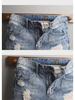 Men's Slim Korean Style Light-Colored Ripped Denim Shorts - Summer Breeches with Raw Edges