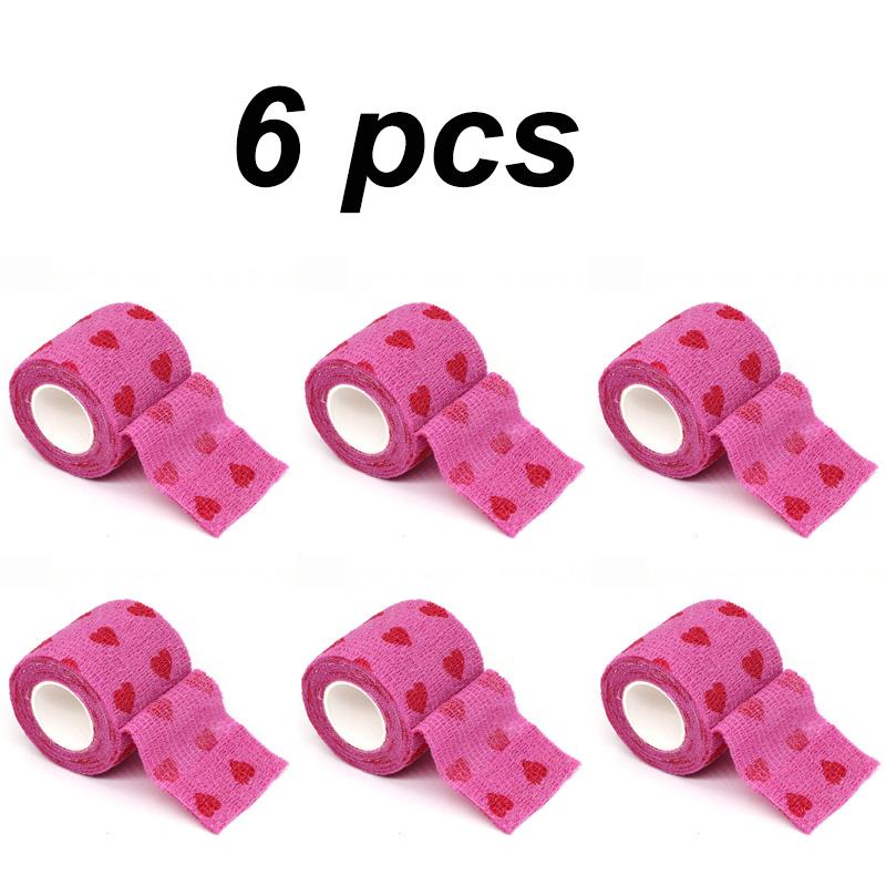 6 Pcs Self Adhesive Elastic Bandage for Sports Wrist Palm Finger Arm Shoulder Knee Ankle Pets Leg Tattoo Protection