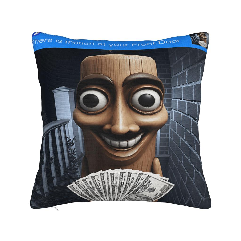 C'è Movimento alla Tua Porta d'Ingresso Tung Sahur Tuff Meme Federa per Cuscino Kawaii Federa per Cuscino per Stanza Letto Sedia Federe Stampate