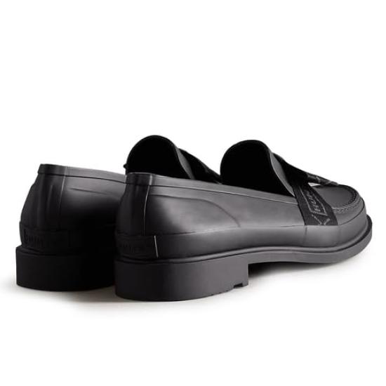 Hunter Refined Bow Penny Size 2A Women's Loafers, Black, 25.0 cm,