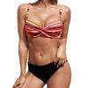 Women's twisted bust leopard print bikini suit split swimsuit