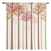 Cortinas Traslúcidas de Tronco de Árbol de Hojas de Otoño para Decoración de Dormitorio Sala de Estar Cortina de Ventana para Cocina Cortinas de Tul Voile Organza
