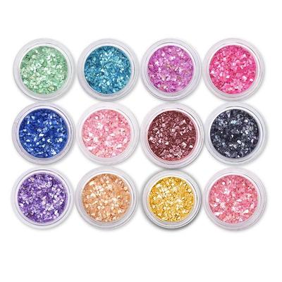 12 Colors Set Shell Particles Nail Sequins Flakes Glitter Nail Art Decoration