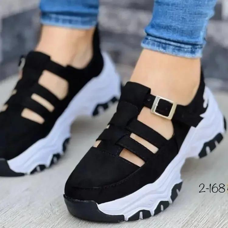 Whoholl Brand Women Sandals New Flat Heel Platform Cross Strap Open Toe Plus Size Outdoor Sport Beach Casual Shoes on Offer 2024