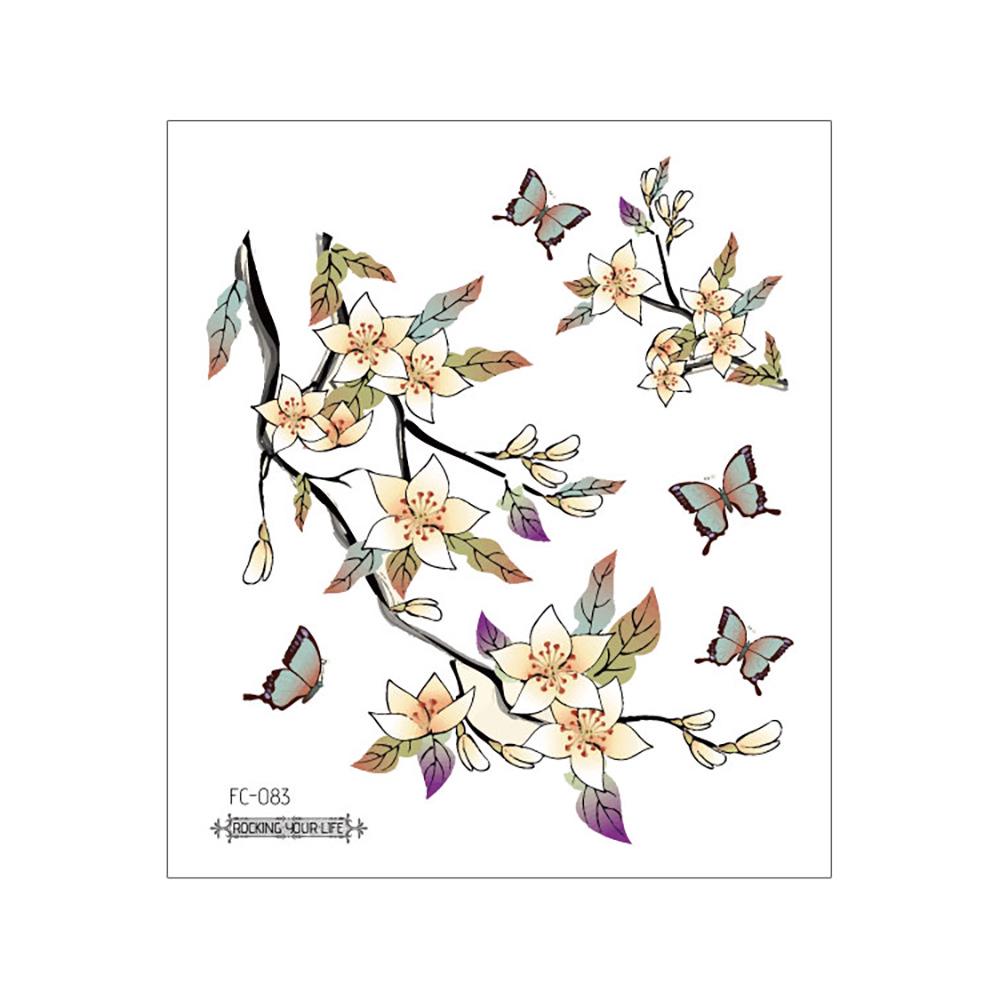 Waterproof Cherry Blossom Tattoo Sticker - Elegant Small Fresh Flower Design for Arm or Collarbone