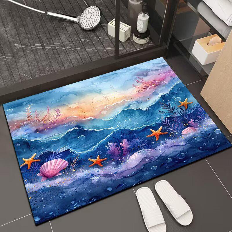 Nordic 3D Visual Stone Diatom Mud-Resistant Easy Clean Entrance Doormat