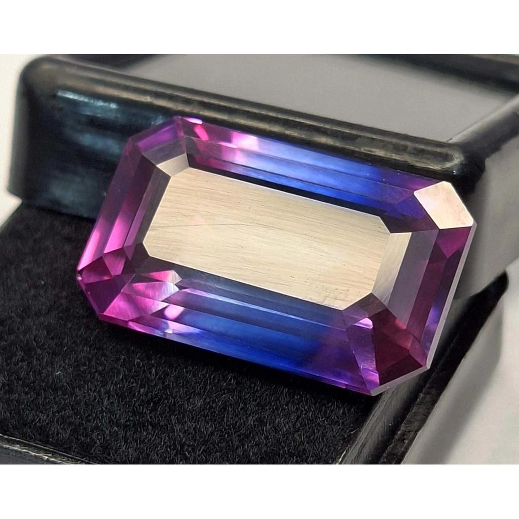Bi-Color Tourmaline 23-25 Ct Emerald Cut Beautiful Certified Loose Gemstone