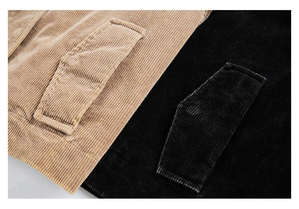 Barn Style Retro Washed Stand Collar Corduroy Jacket for Women - Spring All-Cotton Top W296