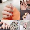 Wearable Nail Art: 24 Removable, Gel Matte & Glitter Shell Gold Foil Nail Tips