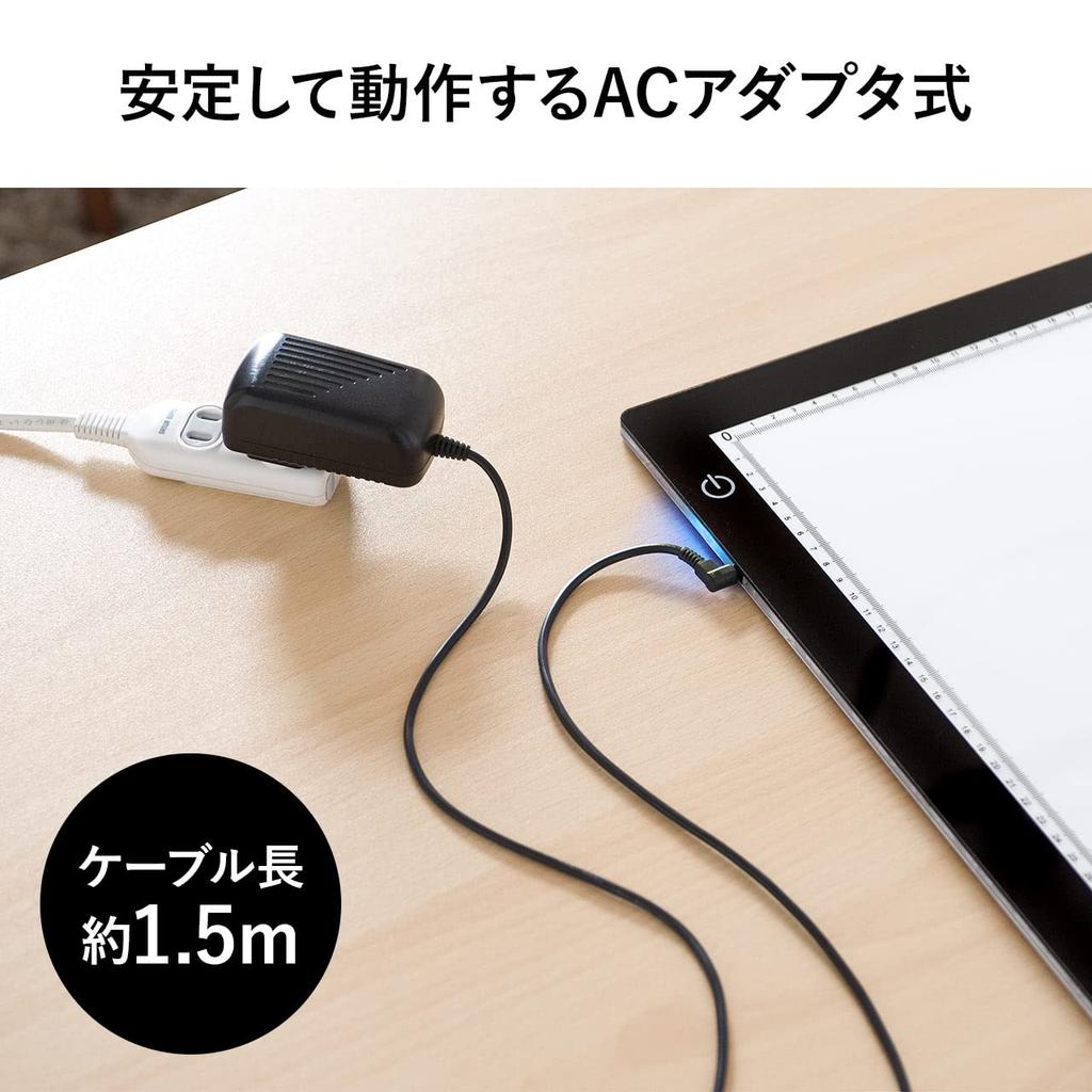 Sanwa Direct LED tracing stand A2 size thin stepless dimming function AC adapter included 8.5mm 400-TBL006