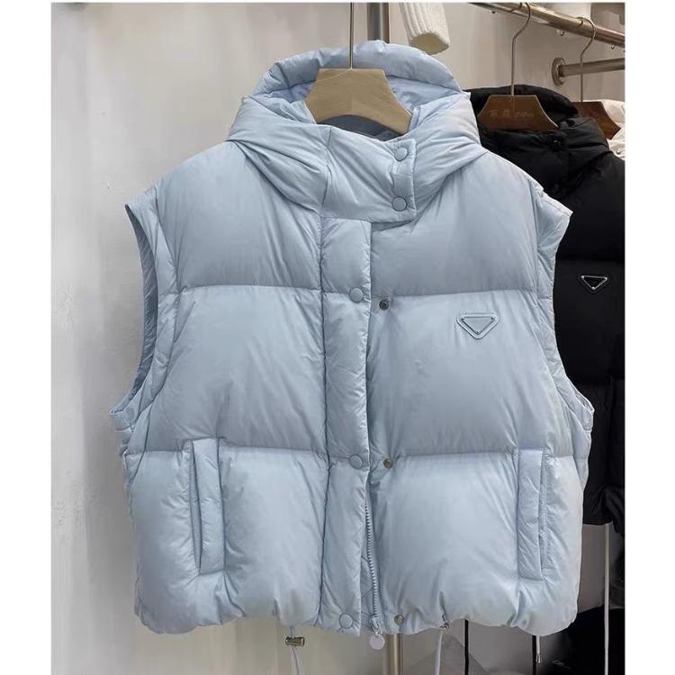Winter Style Short Color Blue Detachable Sleeve Cotton Jacket With Bread Design For Women