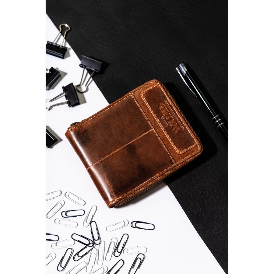 Men's Leather Zippered Wallet with RFID Always Wild