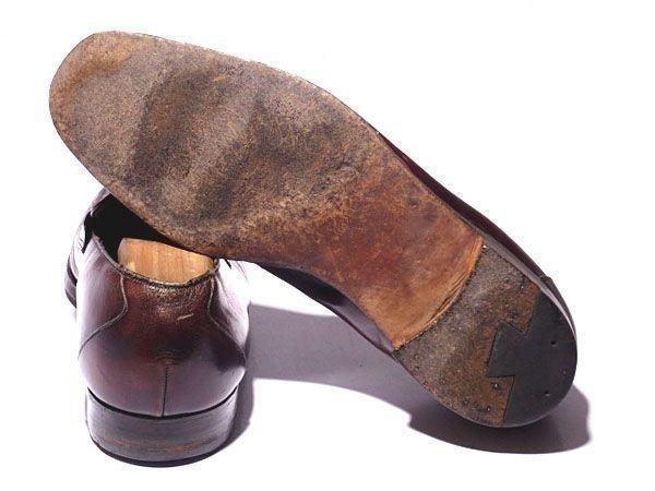 Pre 80s Vintage Made In England Hjan Mchje All Leather Coin Loafers 28.5-29.5 Burgundy(USED)