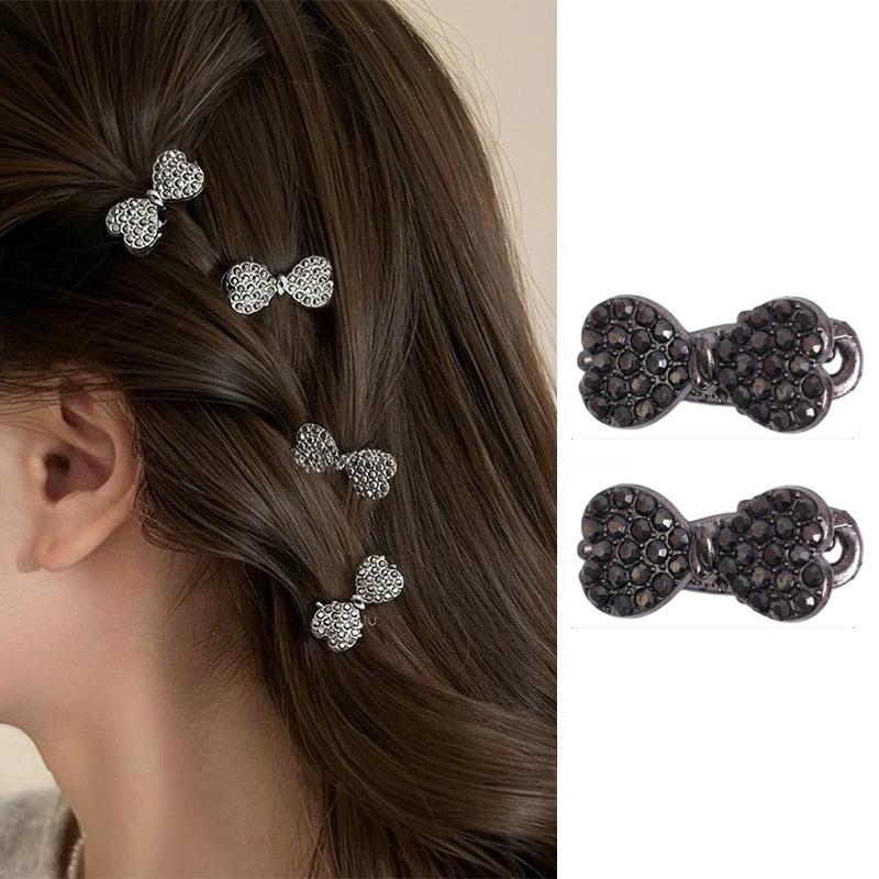 10/1pcs Korean New Fashionable Simple and Versatile Water Diamond Bow Hairpins Women's Side Hairpin Clip Headpiece Hairclips