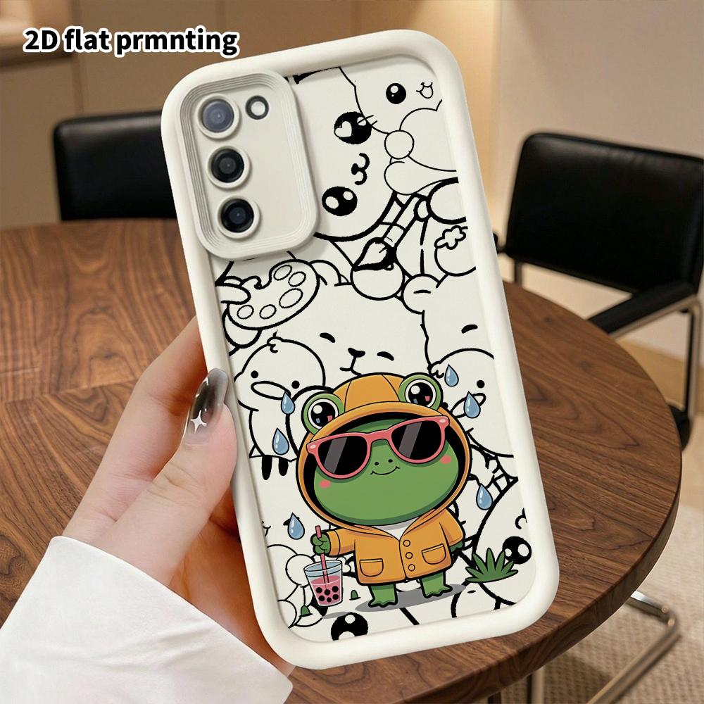 Phone Case: 2D Flat, Suitable for Samsung Galaxy A34 A35 M05 M06 S20 S22 S21 FE Plus 5G Protective Case, Green Little Frog, Perfect Christmas and Hall