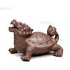 Yixing Lila Ton Kunst Tee Haustier Glück Drachen Schildkröte Statue Ornamente Tier Tee Figur Skulptur Handwerk Haus Teegeschirr Dekorationen