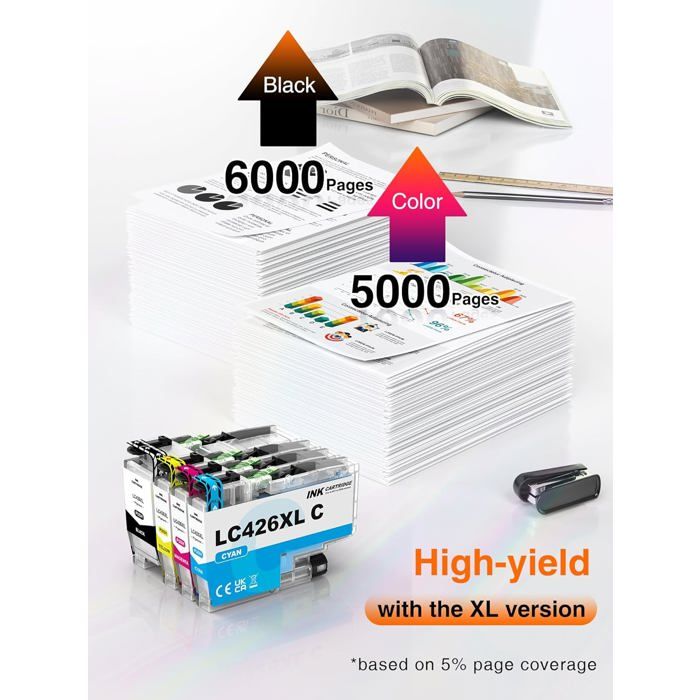 Cartouches d'Encre - COMPTOIR DES PARISIENNES - LC426XL - Multi-couleurs - Compatible MFC-J - 4 pièces