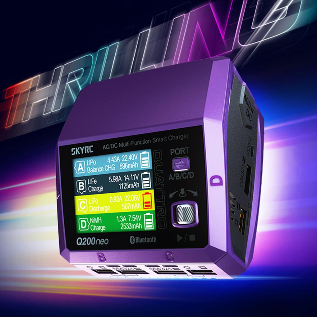 SKYRC Q200neo EU Plug Charger Lipo 4 Channel AC Battery Balance Charger Discharger AC200W DC400W 1-6S LiPo Smart Charger